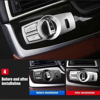 

Car shape headlight switch decorative button switch cover sticker decorative sequins for BMW 5 Series f10 interior auto parts