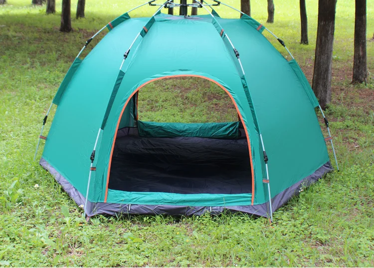 Automatic tent Multi-person outdoor 3-5 people hexagonal tent outdoor camping camping rain tent