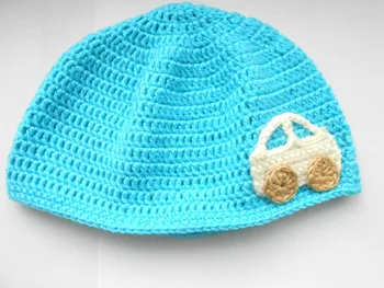 

2015 Fashion Knit Baby Beanie, blue Knit Cable Hat, White Baby Hat, blue handmade Baby Girl Hat