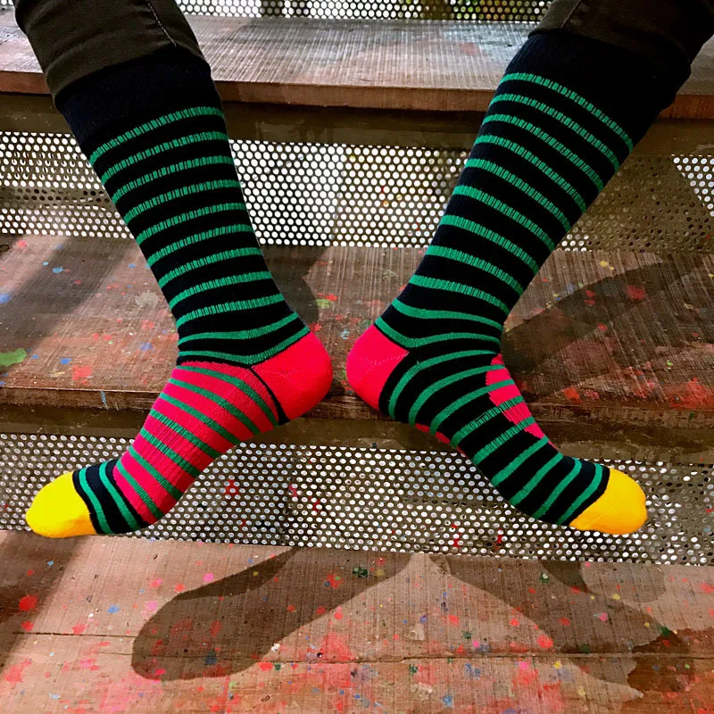 Moda Socmark брендовые счастливые мужские носки уличные 2019 Новое поступление модные геометрические носки со смешным рисунком мужские хлопковые