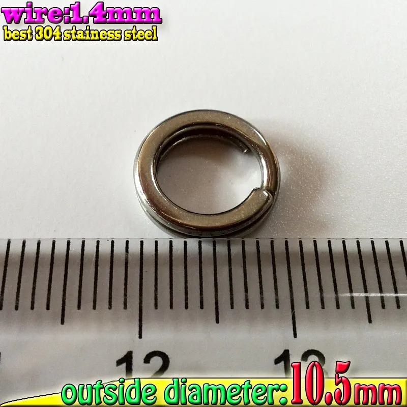 

fishing split rings wire1.4mm*OD10.5mm 200pcs/lot 304 stainless steel goods!!!