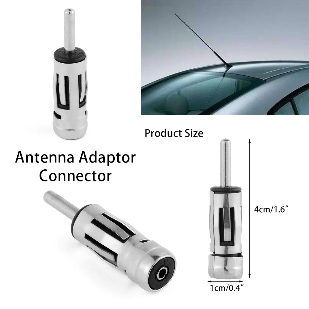 

1PCS Car Vehicles Radio Stereo ISO To Din Silver Aerial Antenna Mast Adaptor Connector Alloy Aerial Plug