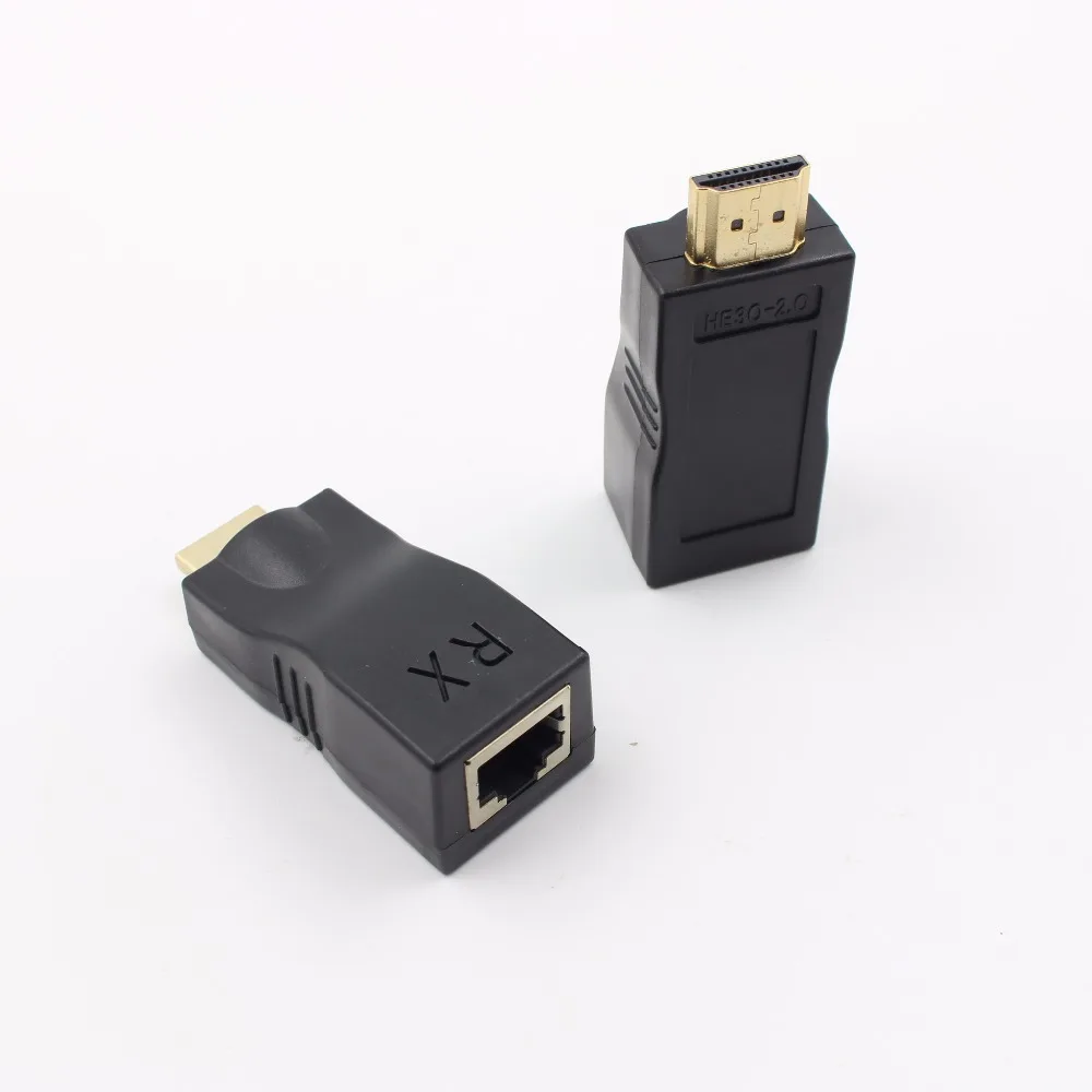 

HDMI RJ45 CAT5E CAT6 UTP LAN Ethernet HDMI Extender Repeater 1080P Hard Plastic HDMI To RJ45 Network Cable Extender For HDTV