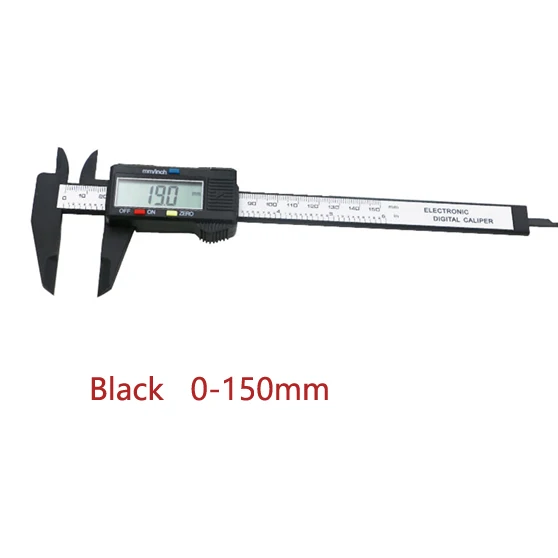 ATTKOO 6 дюймов 0-150 мм синий цифровой Электронный штангенциркуль линейка углеродное волокно композитный тестер - Цвет: black 150mm