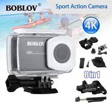Boblov 4K 12MP HD 1080P 2.45″ WIFI Sports Action Helmet Removable Camera Camcorder DVR Waterproof + 8in1 Accessories Kit