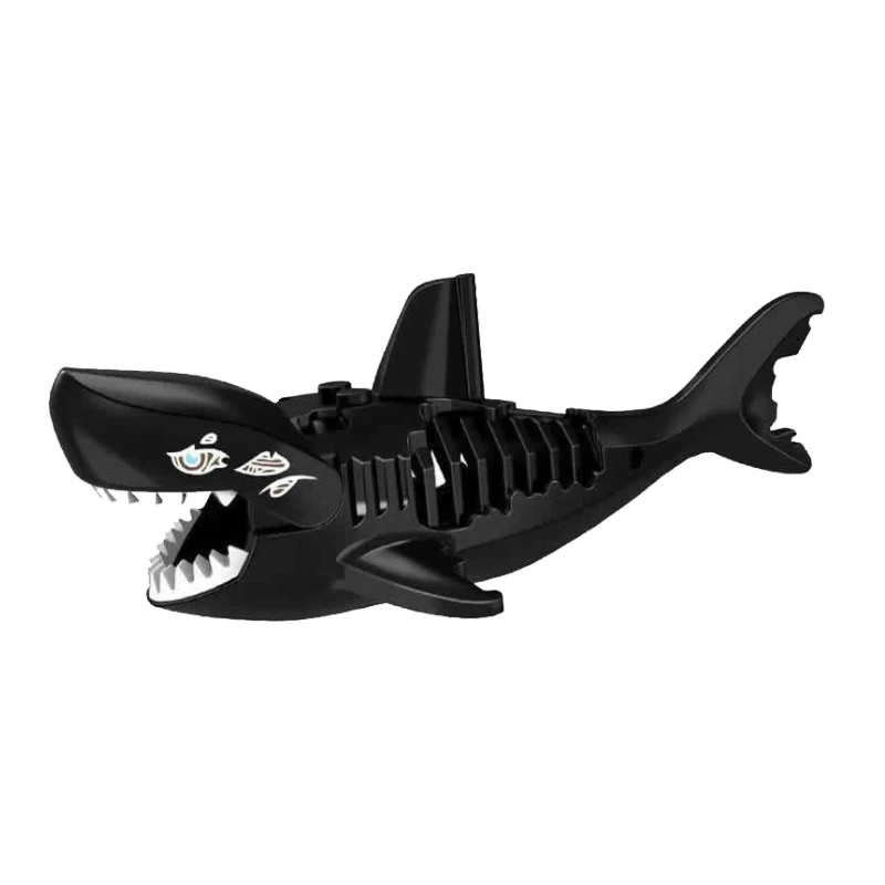 3D Shark Assembled Toy Ghost Zombie Shark Jack Sparrow Pirates Of The Caribbean Hulk Legoings Toys For Children