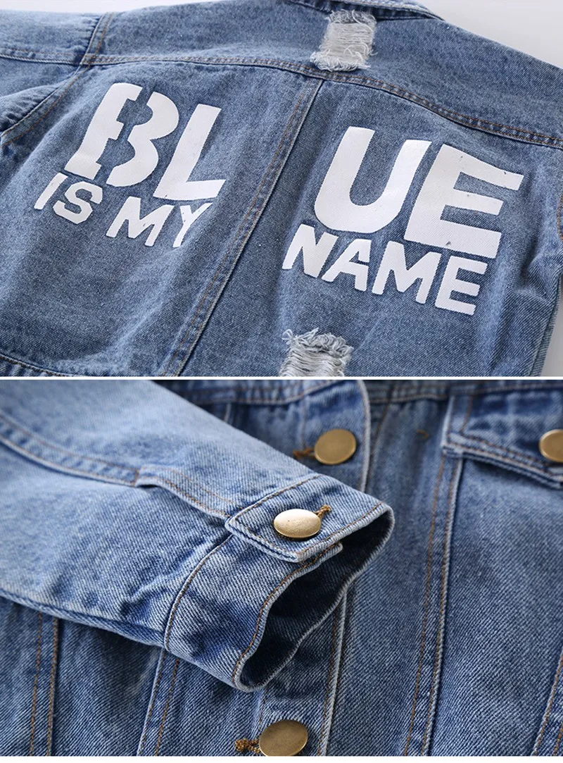 COOTELILI 80-130cm Fashion 2018 Spring Kids Girls Coat For Boys Windbreaker Children Clothes Distrressed Denim Jean Jacket  (6)