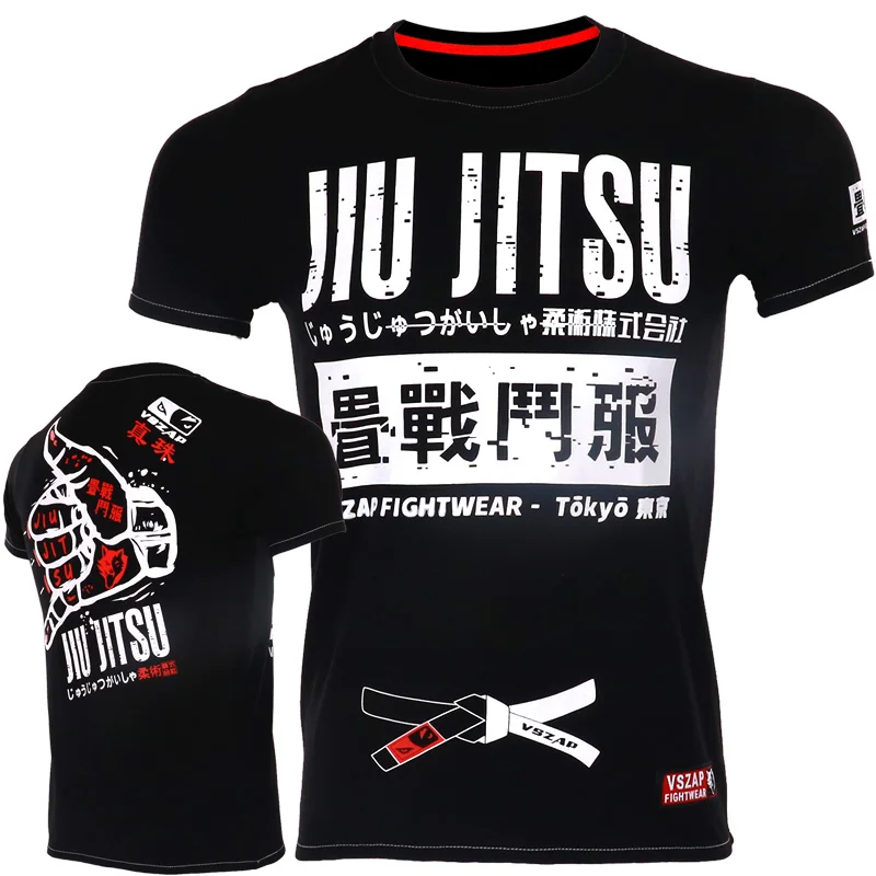 VSZAP Brazilian Judo Jiu Jitsu Men T Shirt Mma Fitness Men