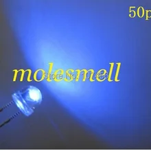 50 шт./лот! 5 мм соломенная шляпа синий светодиод(3000MCD) 5 мм светло-светодиод 5 ММ Strawhat синий светодиод Большой/широкоугольный LED