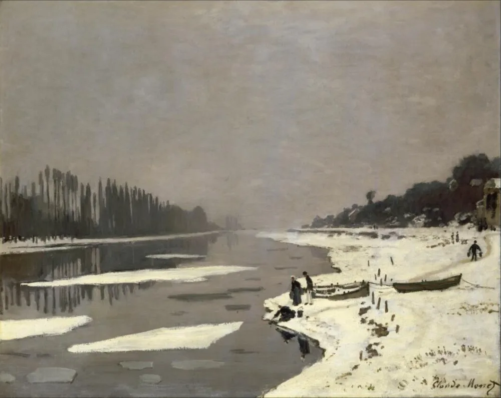 

High quality Oil painting Canvas Reproductions Ice Floes on the Seine at Bougival (1867-1868) By Claude Monet hand painted