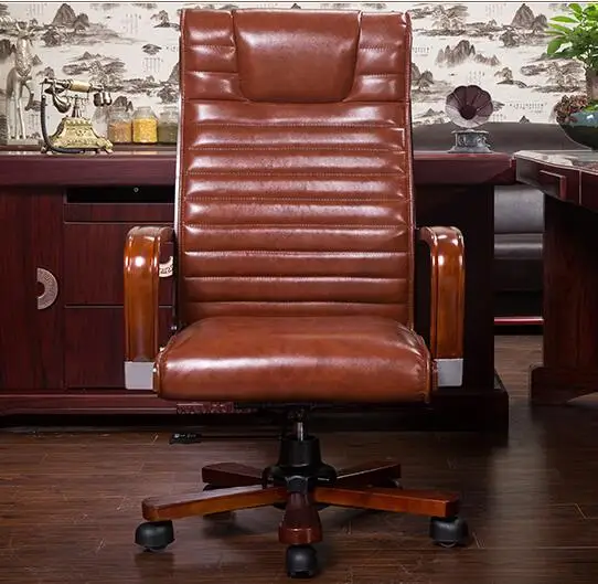 Натурального дерева исследование стул. Может лежать босс стул. Дома Офисное Кресло. Из натуральной кожи для отдыха компьютера. 027