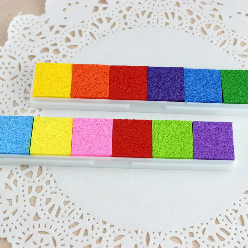 

Multi 6 Color Ink Pad Inkpad DIY Craft Card Stamp Fingerprint Accessories for Children Kids Rubber Stamps Paper Wood VBL63 P15