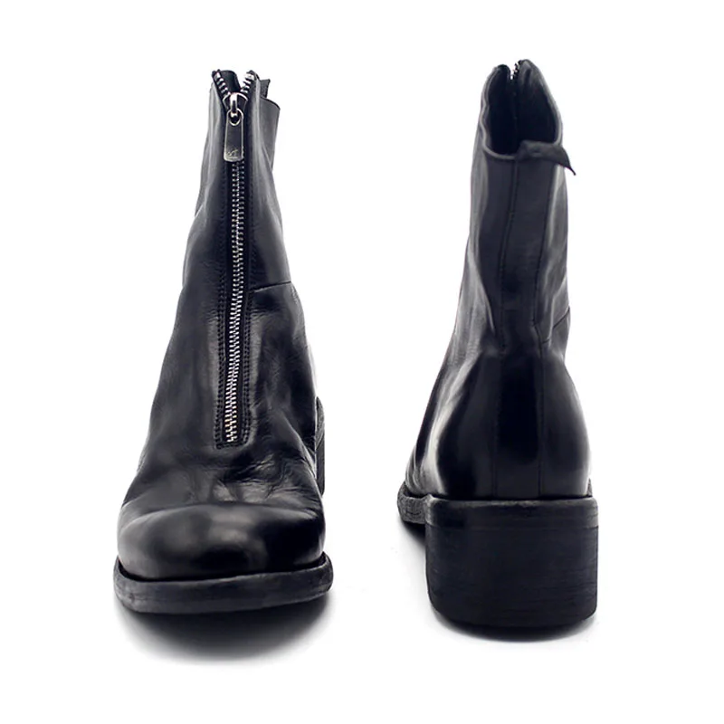 5 Same Dicken Boden Stiefel Leder Retro Boot Cm Picture Männer 100 Klassischen Winter Zipper Schuhe Qualität Männliche Echtem Luxus Für Herren Hohe As UAwRq