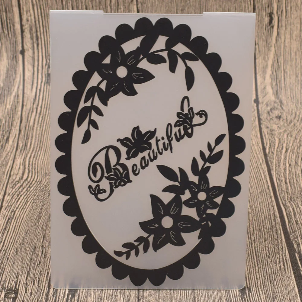 

Beautiful Vval Frame Plastic Embossing Folders for Card Making Scrapbooking Wedding Paper Cards Photo Album Decor