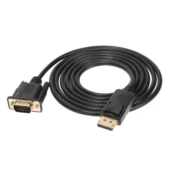 

1.8m DisplayPort Male to VGA Male Adapter Converter Cable DP to VGA Audio Video Cord Wire Line for Computer Projector