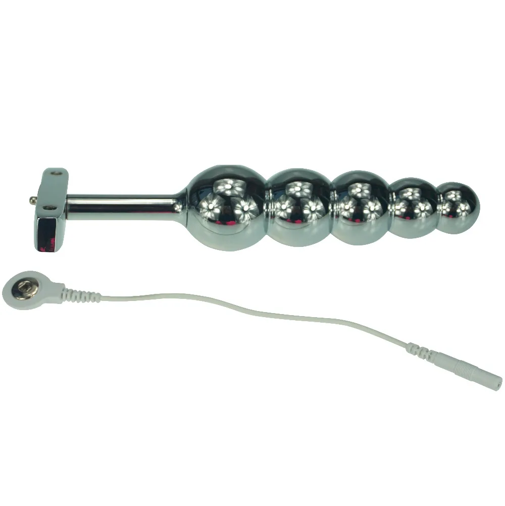 165g electro shock Metal Ball Anal plug Parts steel electric butt font b sex b font