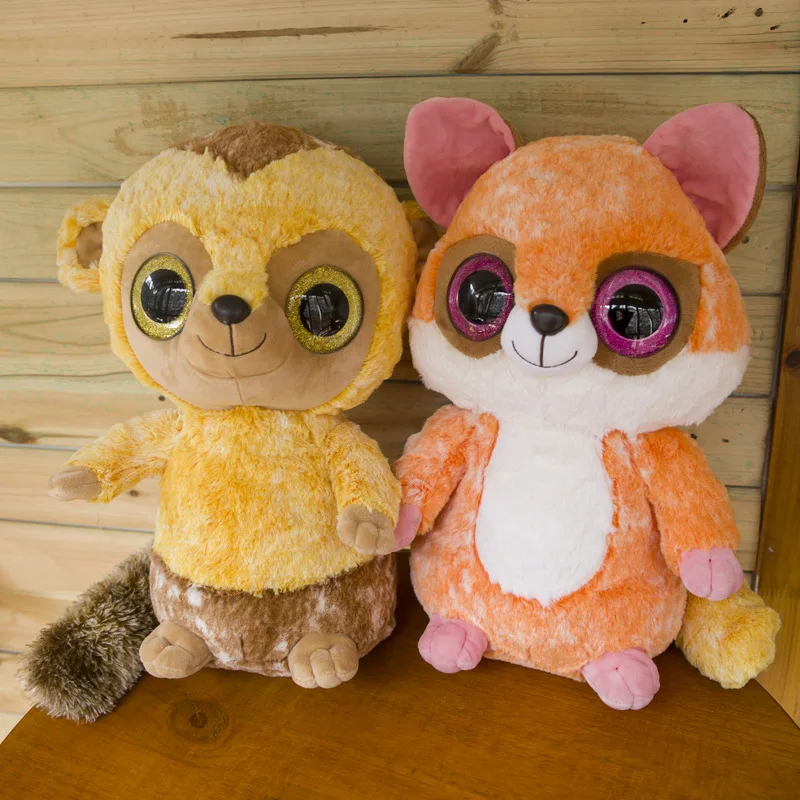 

Large 28CM Kawaii TY Plush Toy Big Eyes Monkey Panda Raccoon Cat Penguin squirrel Plush Stuffed Animals Toy Doll For Kids Gifts