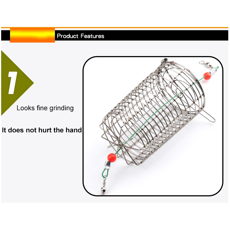 1 шт. проволока из нержавеющей стали рыболовная приманка цилиндрическая клетка приманка, Рыбная ловля аксессуар приманка клетка рыболовная Ловушка держатель корзины-кормушки