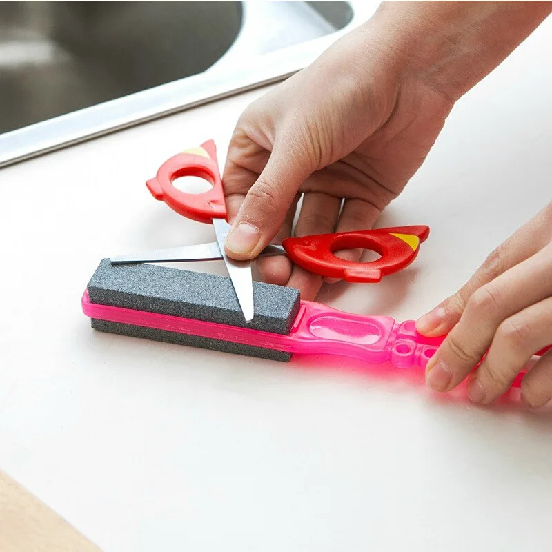 Kitchen Knife Scissors Double Side Sharpener Handheld Sharpener