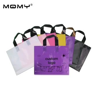 

38x45+10cm Custom Logo Packaging Print Shopping Non Carry Garment Gift T-shirt Design Your Own Plastic Bag