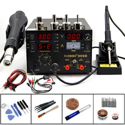 Saike 909D паяльник станция фена станция + электричество паяльник + Питание 3 in1 паяльная станция