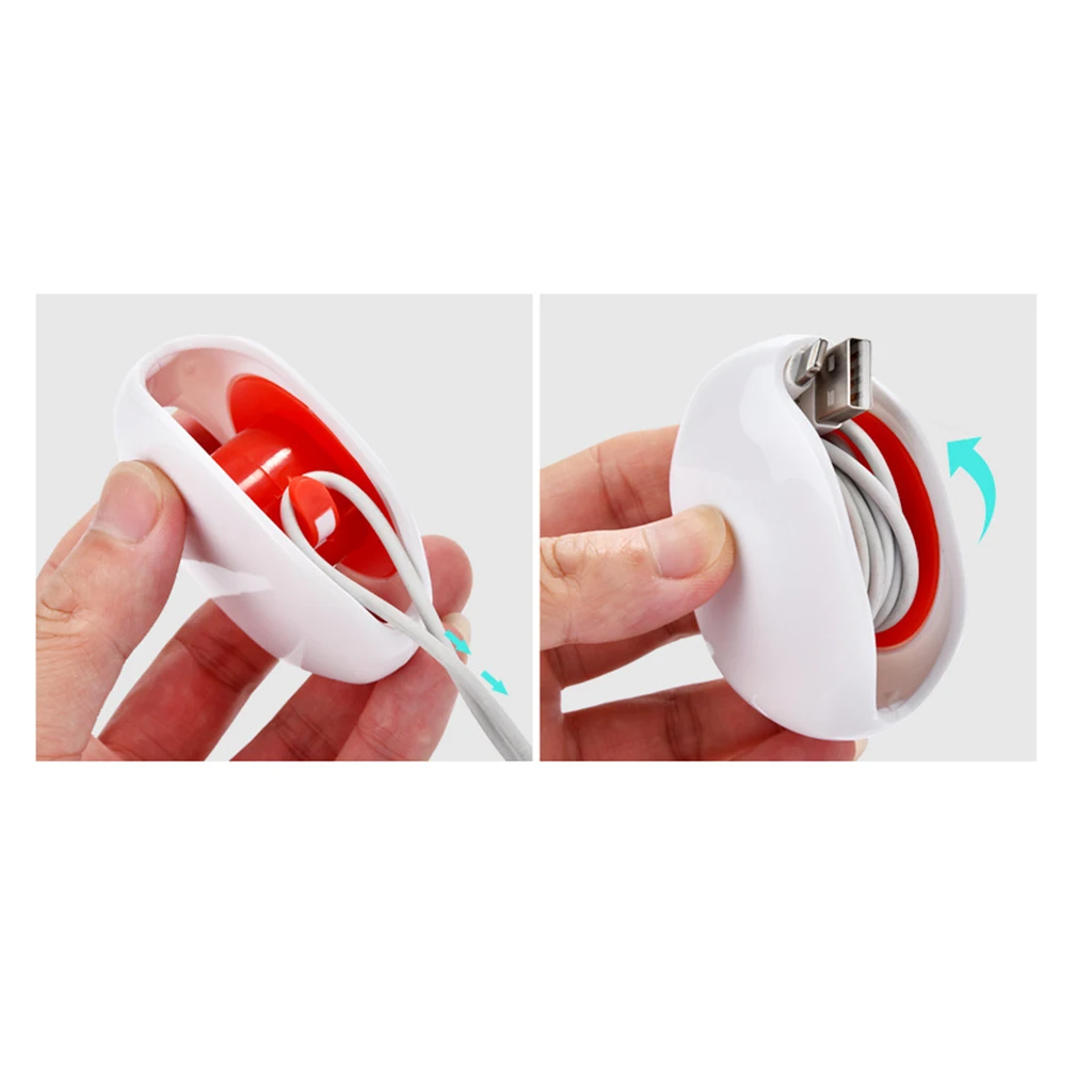  2 Packed USB Cable Manager PE Cord Case Earphone Reel Winder Portable Cable Storage Compatible Wire Organizer 