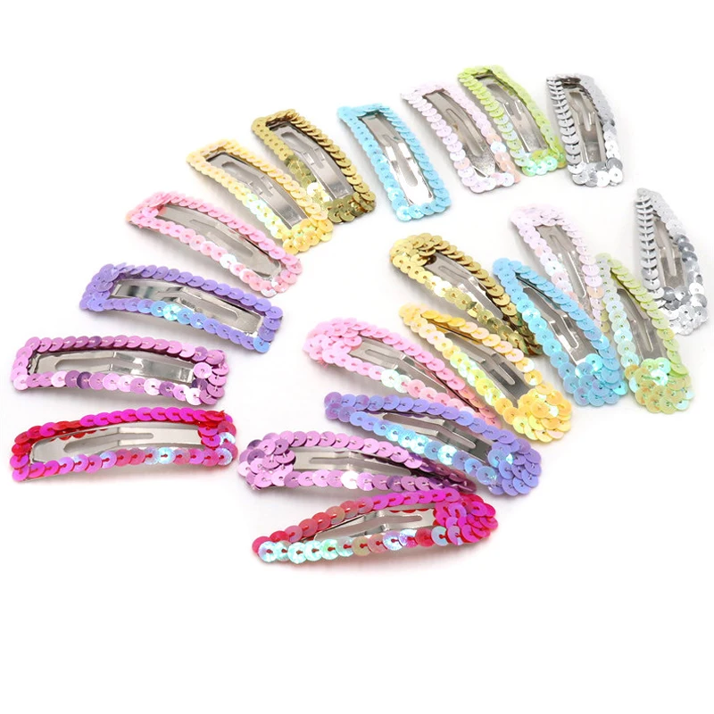 

NEW Arrivals 2Pcs/Set Woman Hair Accessories Sequins Hairpins bb Clip Geometry Barrettes Drop Rectangular Hair Clips for Girls