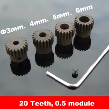 Стальной металлический 20 Зубчатый редуктор 0,5 Модуль Modulus Boss Spur gear 3 мм/4 мм/5 мм/6 мм апертура jbckwint гаечный ключ для оси вала двигателя