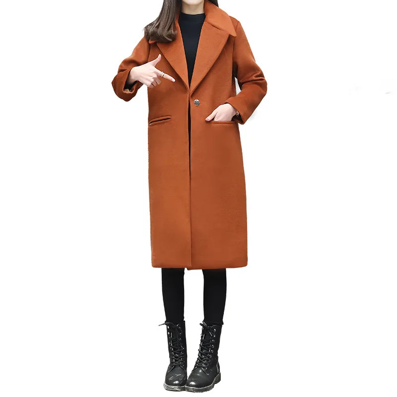 2018 весна осень Женское пальто женское утолщенное длинное шерстяное пальто