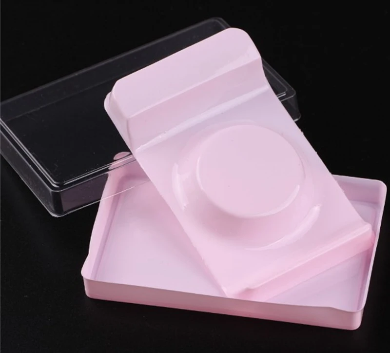 50 шт. упаковочная коробка для ресниц круглая посылка Прозрачная крышка розовый