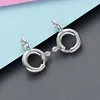 2pcs 5-10mm Real Pure Solid 925 Sterling Silver Spring Ring Clasp with Open Jump Ring Connection Buckle Jewelry Making Findings ► Photo 3/6