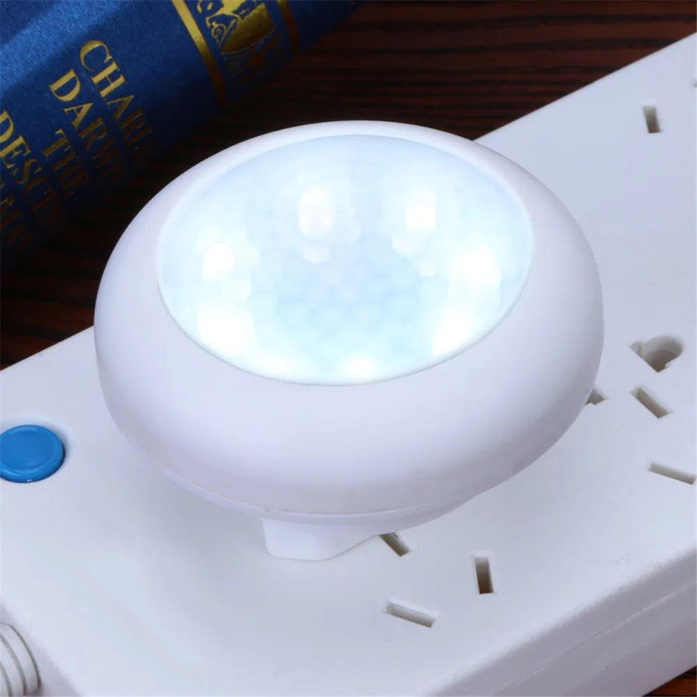 

E-SMARTER 5W Intelligent Motion Sensor Night Light With 8Pcs LED Wall Socket Lamp Luminaire EU Plug 220V For Corridor Bedroom