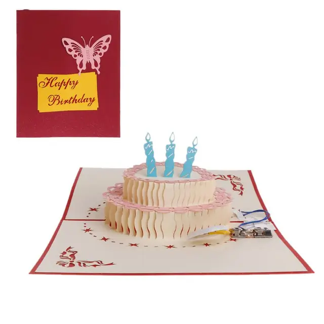 100x Pop Up 3D Happy Birthday Cake Handmade Envelope Greeting Card Pop Out Card 100x Pop Up 3D Happy Birthday Cake Handmade Envelope Greeting Card Pop Out Card