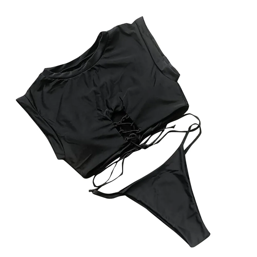 Telotuny sunmmer женский купальник пуш-ап кружева беременность купальники женский большой размер Сексуальная черная пляжная одежда JL 09 - Цвет: black
