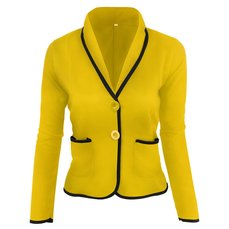Joker Slim Jacket Single Row Two Buckle Cotton Solid Color Lapel Long Sleeve Large Size Short Women's Casual Suit