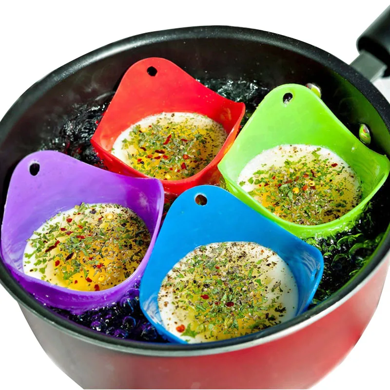 

2Pcs/set Hot random color egg poacher silicone pancake egg poach pods baking cup kitchen cookware bakeware tool utensil
