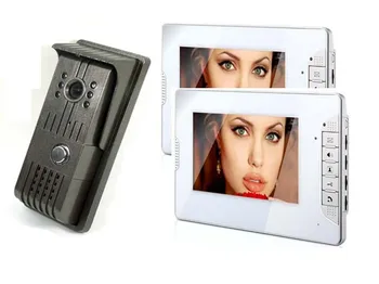 

1 camera+2 monitors 7"TFT LCD video door phone / intercom system Security doorbell, IR Camera