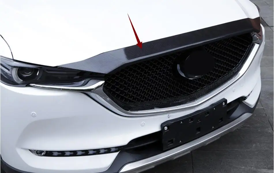 For Mazda CX-5 CX5 2017 2018 ABS Chrome Carbon Paint Front Grille Grill Engine Hood Sticker Cover Trim Molding car styling For Mazda CX-5 CX5 2017 2018 ABS Chrome Carbon Paint Front Grille Grill Engine Hood Sticker Cover Trim Molding car styling