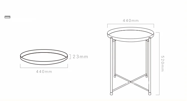 Скандинавский стиль современный металлический круглый поднос маленький чайный столик журнальный столик диван сторона гостиная углеродистая сталь простая элегантная мебель