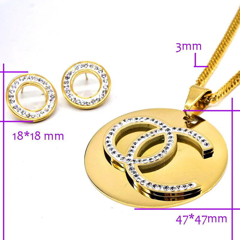 AMUMIU Hot Sale Fashion Women Jewelry Classy Sparking Crystal Necklace Wedding Gold/White Jewelry Set Woman Dress JS086