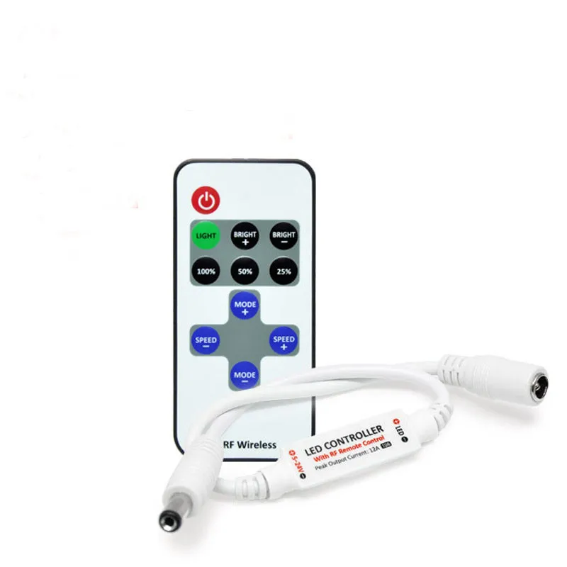Single Color Remote Control Dimmer DC 12V Mini RF Wireless 11 Key LED