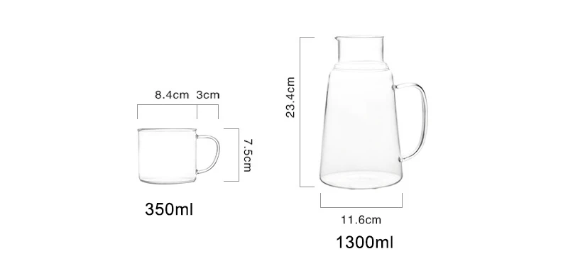 Большой емкости термостойкий стеклянный чайник с чашкой воды, подогрев чая воды кувшин сока бутылки, 1 горшок+ 1 чашка набор посуда для напитков подарок