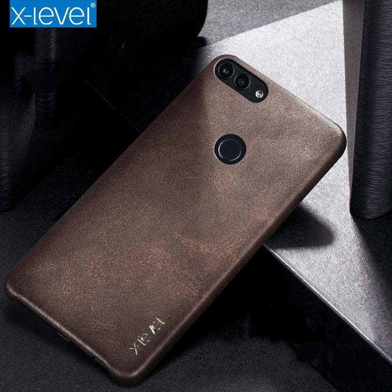 

For Huawei P Smart Case X-level Luxury Vintage Soft Leather Protective back cover Huawei P Smart phone case fundas 5.65 inch
