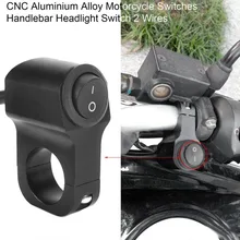 Newest 12V Motorcycle Fixed Switches Handlebar Headlight Switch With 2 Wires On Off Switch For Motorbike Scooter Drop Shipping
