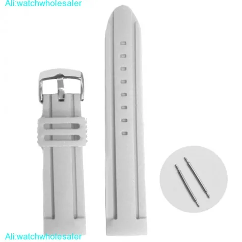 24mm White Color Silicone Jelly Rubber Ladies Men Watch Band Straps WB1072B24JB