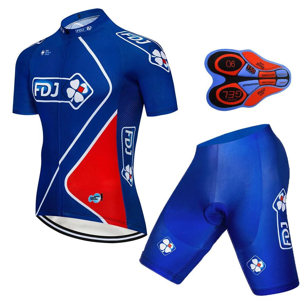 

Custom Team FDJ Cycling Jersey Road Bike Wear Breathable Ropa Ciclismo Sportswear Maillot Bicycle Clothes Bike Jersey Set 9D