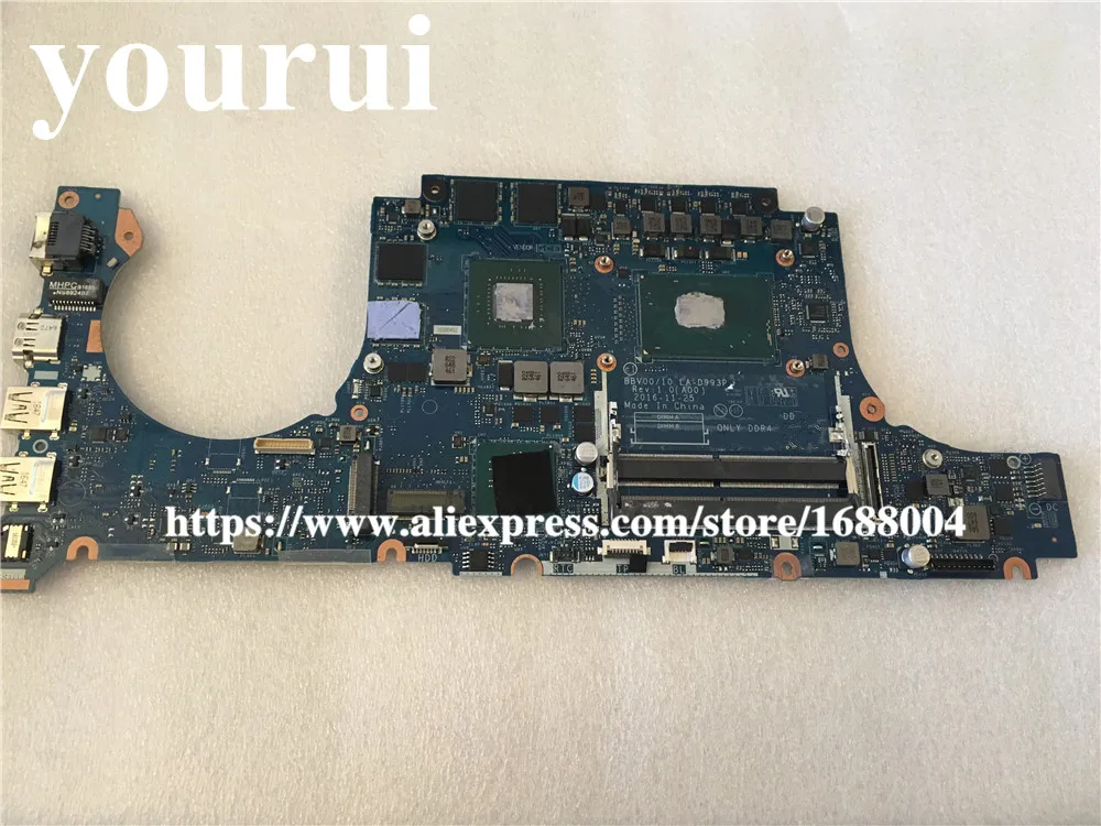 

FOR Dell Inspiron 7567 Laptop Motherboard LA-D993P 0JG23N CN-0JG23N JG23N w/ i5-7300HQ CPU and GTX1050 4GB GPU Test work