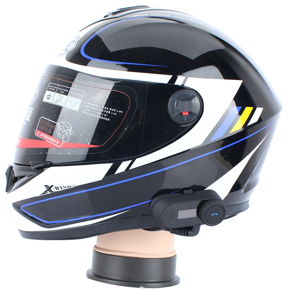 1 шт. BT шлем Bluetooth переговорные Мотоцикл гарнитура домофон с ЖК-экраном+ FM радио для 3 Rider домофон+ мягкие наушники