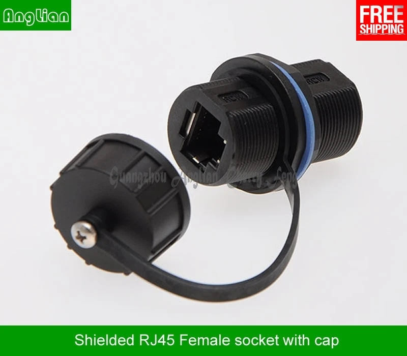 

RJ45 Metal shielded Gigabit Ethernet Female socket Straight head M20 Locknut RJ45 Waterproof Gland Connector panel mount joint