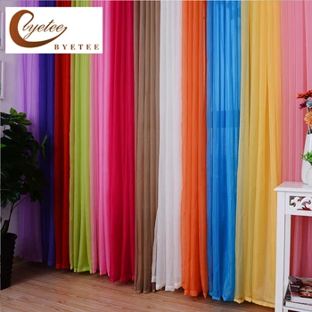 

Colorful Terry Yarn Cheap Living Room Kitchen Window Curtain, Door Curtain Promotional Modern Sheer Tulle